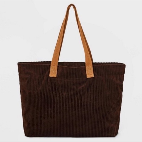 wild fable Handbags - Wild Fable Brown Ribbed Cord Tote. MA0